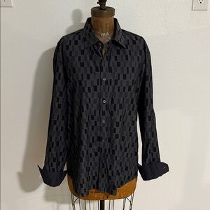 Bugatchi Black and Gray Dress Shirt